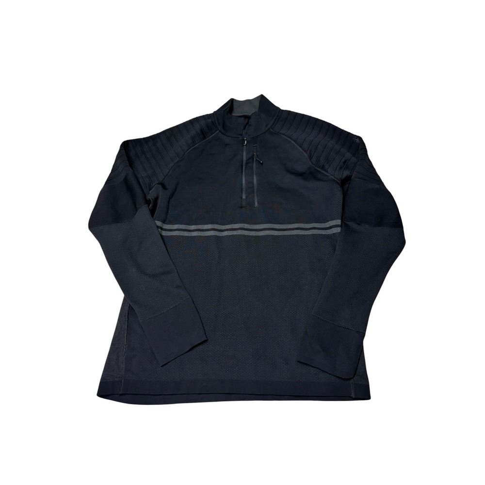 Smartwool Mens Intraknit Merino 1/4 Zip Pullover Black SW016670 Size L